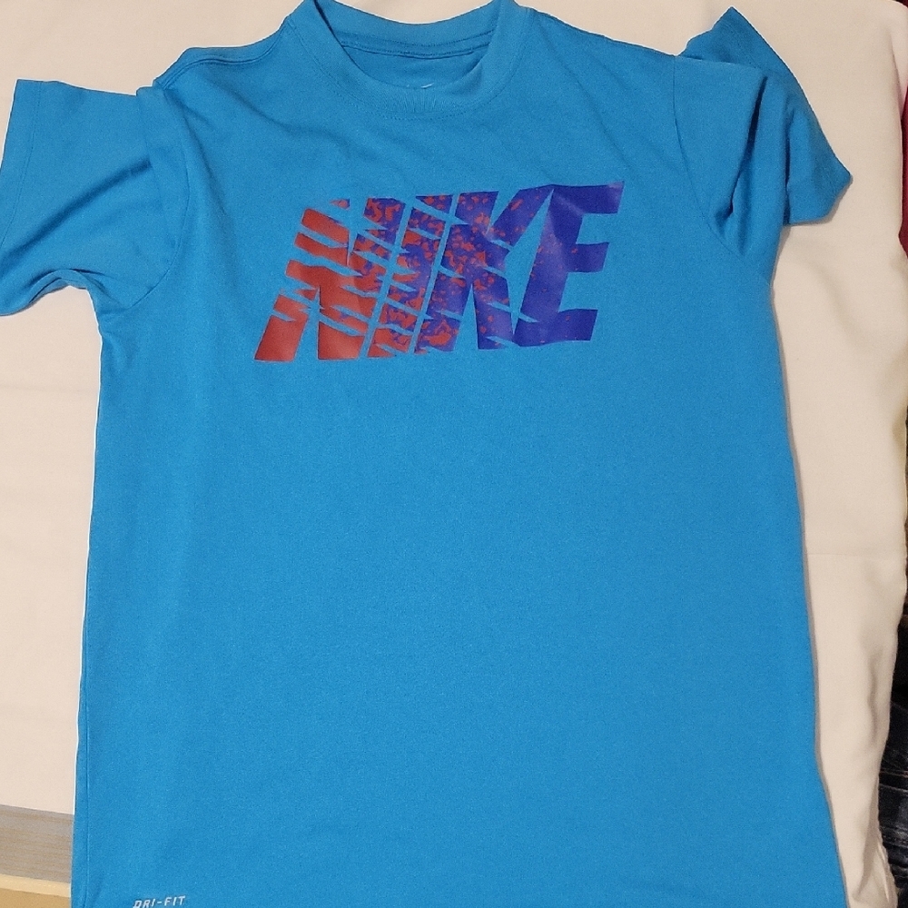 Nike Blue Short Sleeve Tee with Gradient Logo